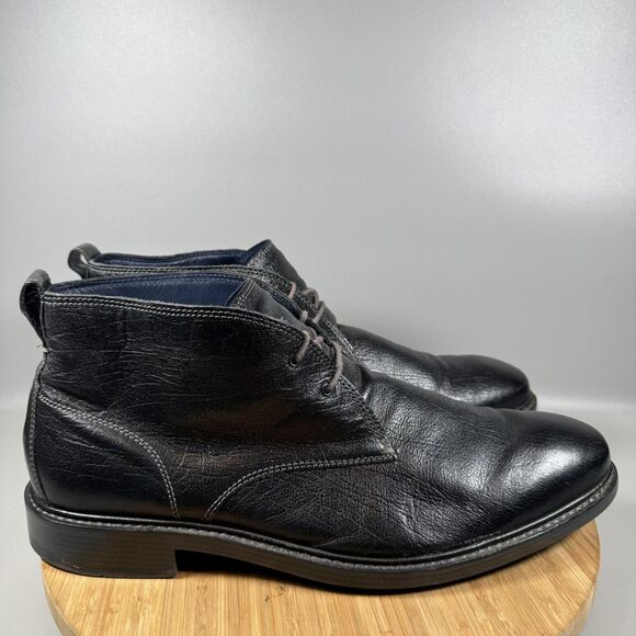 Cole Haan Grand.os Kennedy‎ Black Leather Chukka Boots Shoes C25717 Mens US 13 - Picture 1 of 8